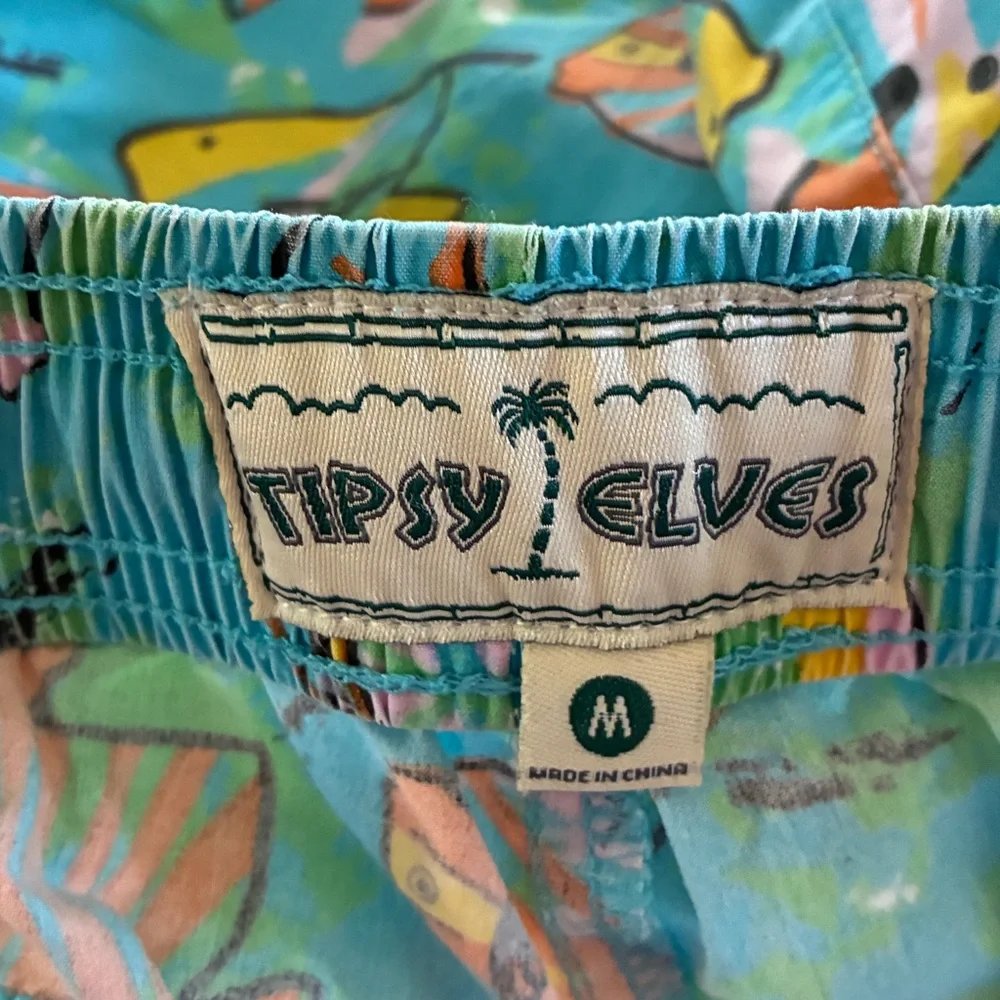 Tipsy Elves Aquarium of Tropical Fish Swim Trunks - Size Medium